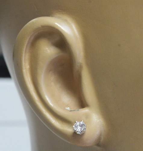GIA 14k Oro Blanco .67ct SI1 F 6 Puntas Encaje Redondo Diamante Pendientes Natural - Imagen 8 de 9