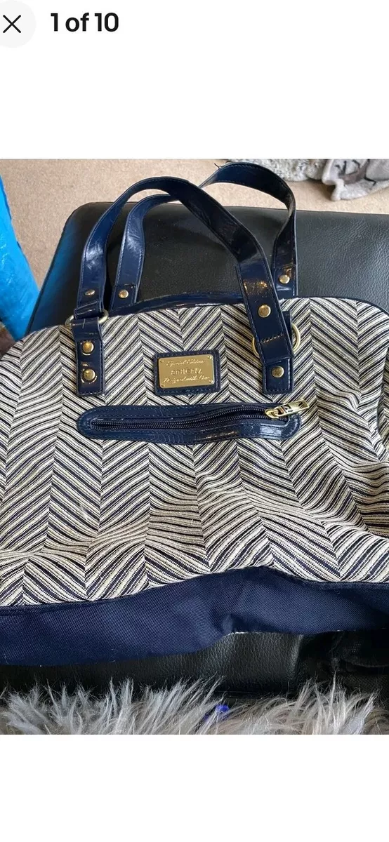Antler Navy Blue Stripe Travel Hand Luggage Holdall Bag. RRP