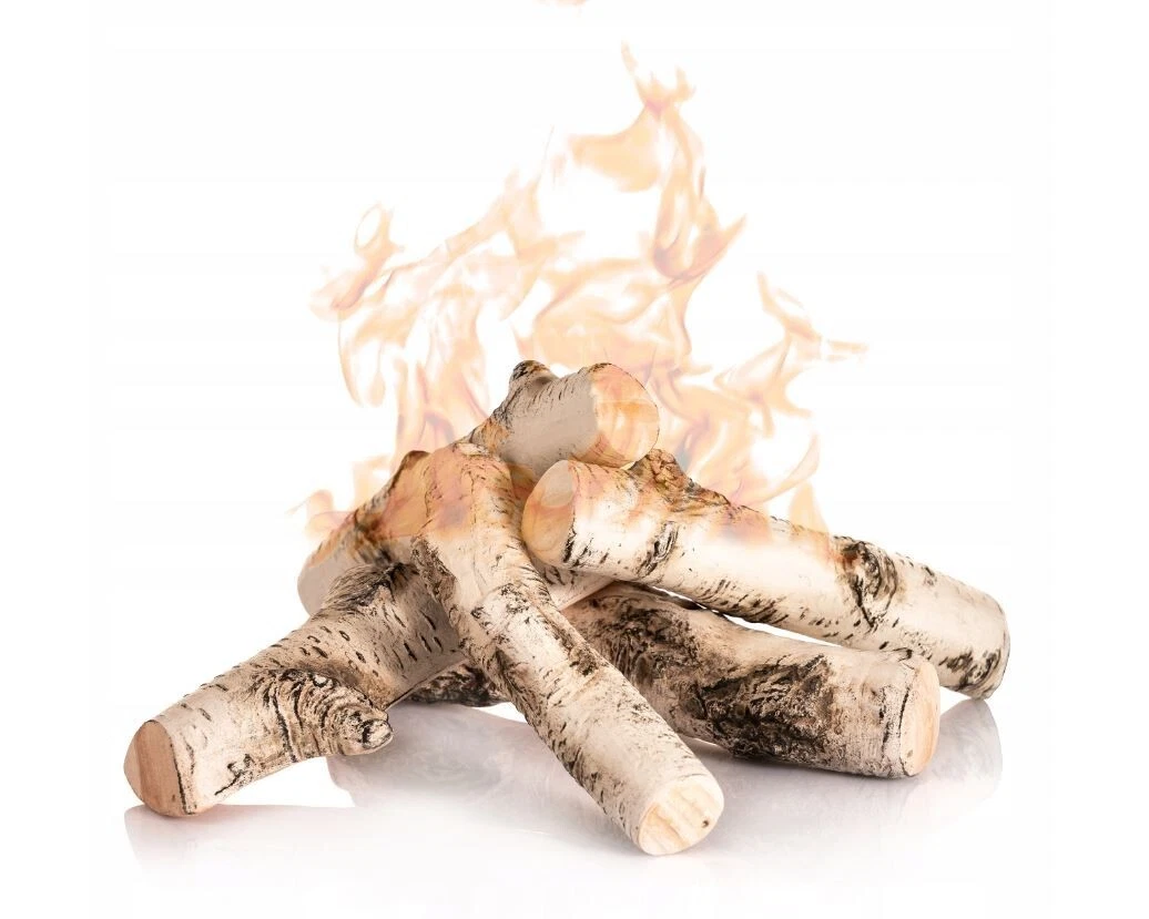 New Ceramic Logs birch tree 5pcs for bio ethanol, gas fireplaces etc | eBay