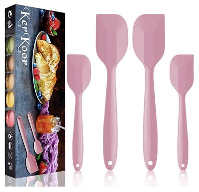 3er Set Silikon Spatel - Schmale Küchenschaber Hitzebeständig Für Marmelade, Teig & Saucen