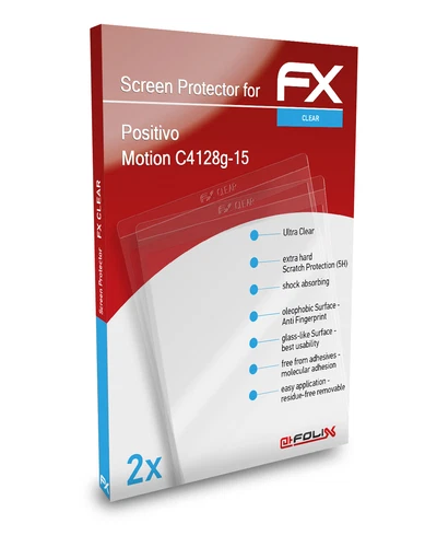 atFoliX 2x Protecteur d'écran pour Positivo Motion C4128g-15 clair