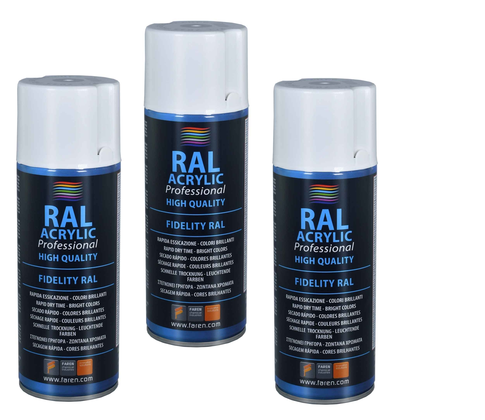 FAREN RAL ACRYLIC,Vernice spray Acrilica 100%, 400ml (RAL 1013 BIANCO PERLA)-3pz