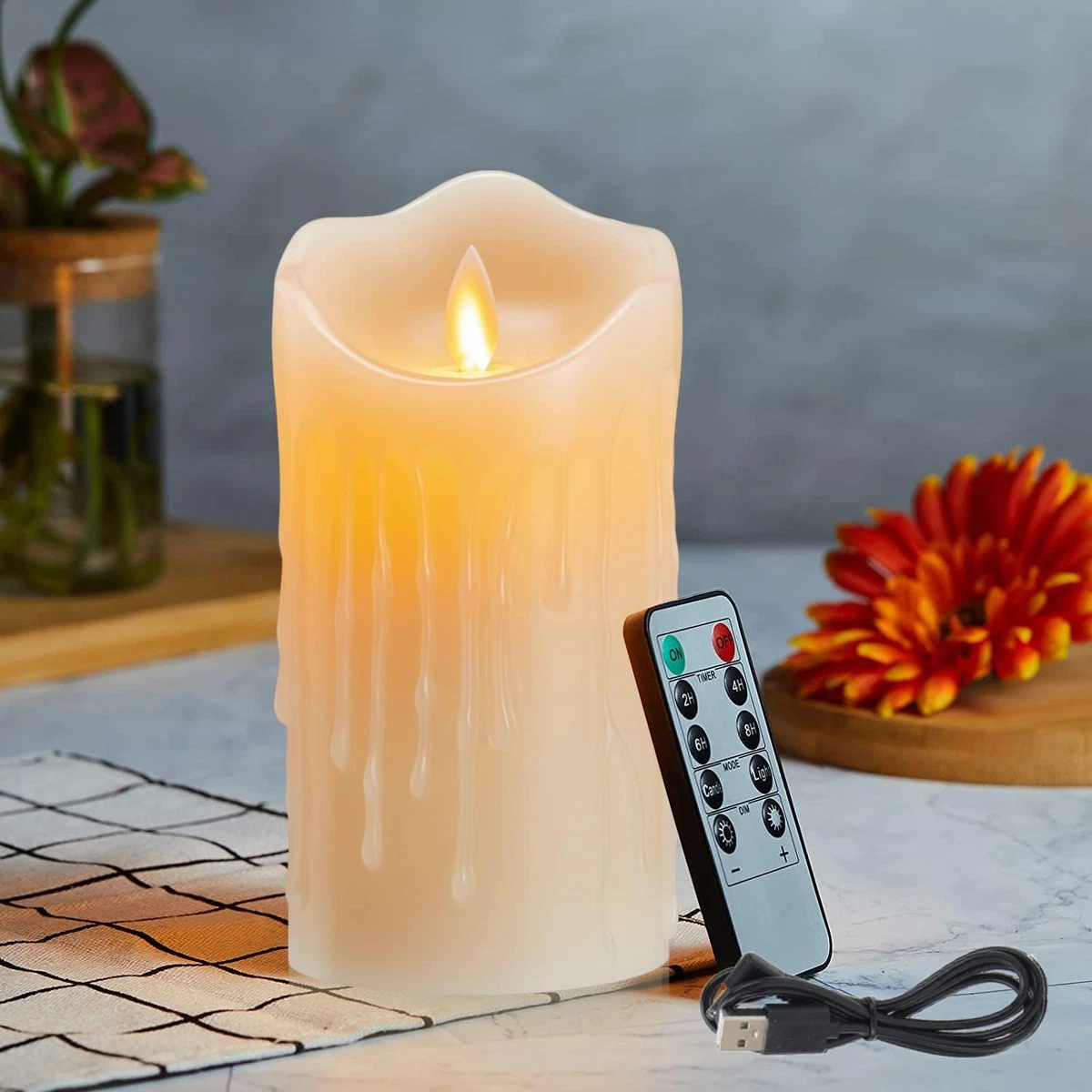 cimetech 24 lumini a LED con timer, telecomando senza fiamma, candele a LED elettriche, alimentate a batteria, per casa, stanza, tavolo, Halloween, decorazioni natalizie
