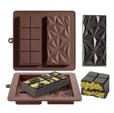 Chocolate Bar Mold Deep Dubai 1 Inch 2 Pcs Pistachio Chocolate Bar Silicone