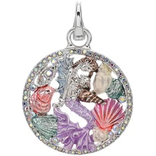 Kirks Folly Dreamy Mermaid Open Ring Charm sterling silvertone