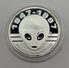 1997 United States 50 years of Roswell, New Mexico Silver Plated Medal