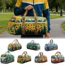 Hippie Van Quilted Duffle Bag, Hippie Quilted Duffle Bags,Weekender Travel Bags