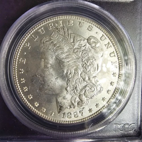 VIDEO 👀🔥BEAUTIFUL 🔥1887 Morgan Silver Dollar PCGS MS63 3676