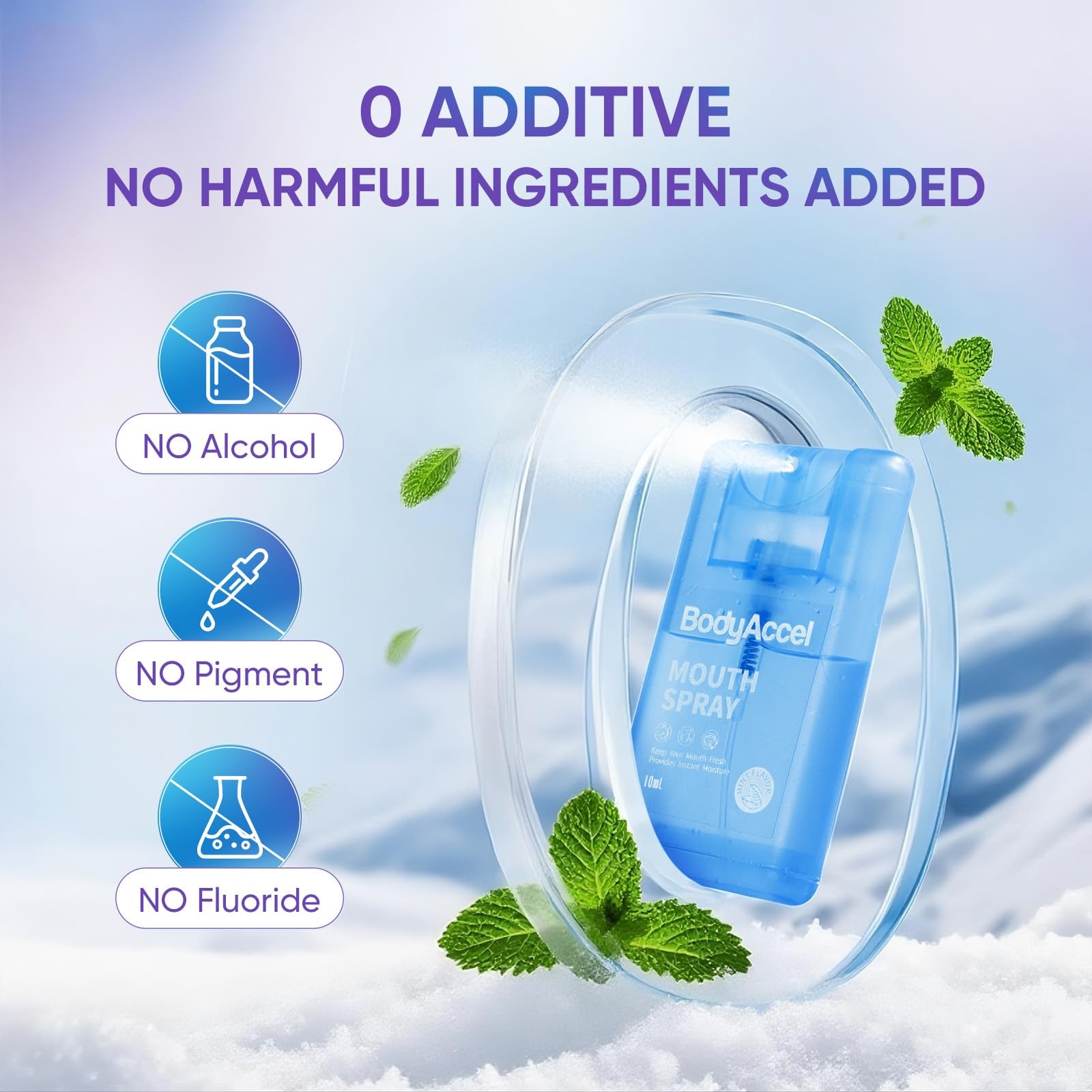 BodyAccel Dry Mouth Spray, Breath Spray for Bad Breath, Portable Mint Mouth S...