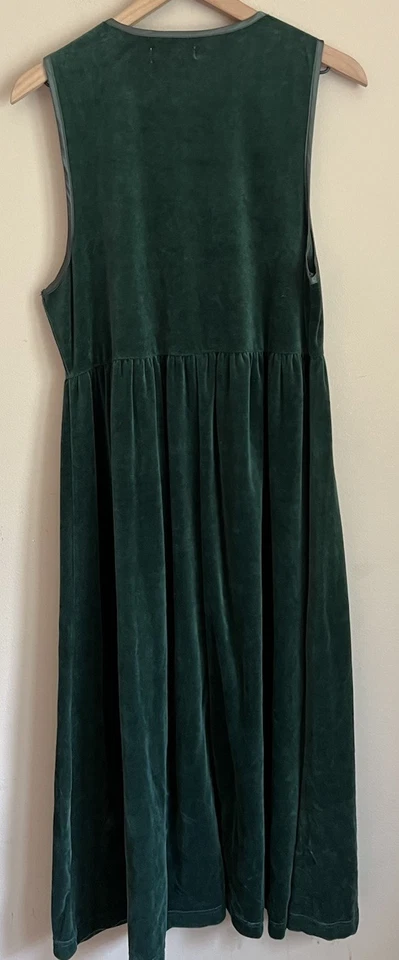 Dress Overall Jumper Vintage 80s 90s Velour Holiday Womens Size Medium PM - Image 4 of 4