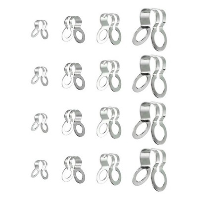 100 Pcs Silver Stainless Steel Ball Chain Connectors Double Ring Pull Loop Clasp