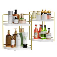 2 Pack Bathroom Counter Organizer, 2 Tier Corner Bathroom Counter Organizer W...
