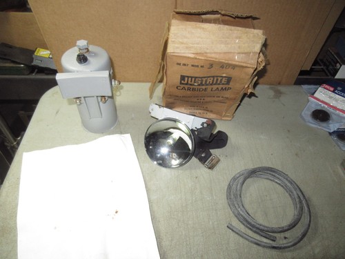 Vintage Justrite Carbide Lamp Model No. 3 404 Miners Mining unused w/box look - Picture 19 of 23