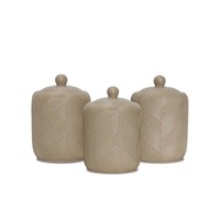 3Er Set Keramik Dosen Kaffee Tee Zucker Geometry Beige Maestro MR-20004-03CS
