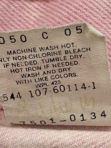 Vintage Levis 17501 Womens Sz 9 W26 Pink Jeans 80's 90's U.S.A. Button Fly Pants - Picture 5 of 17