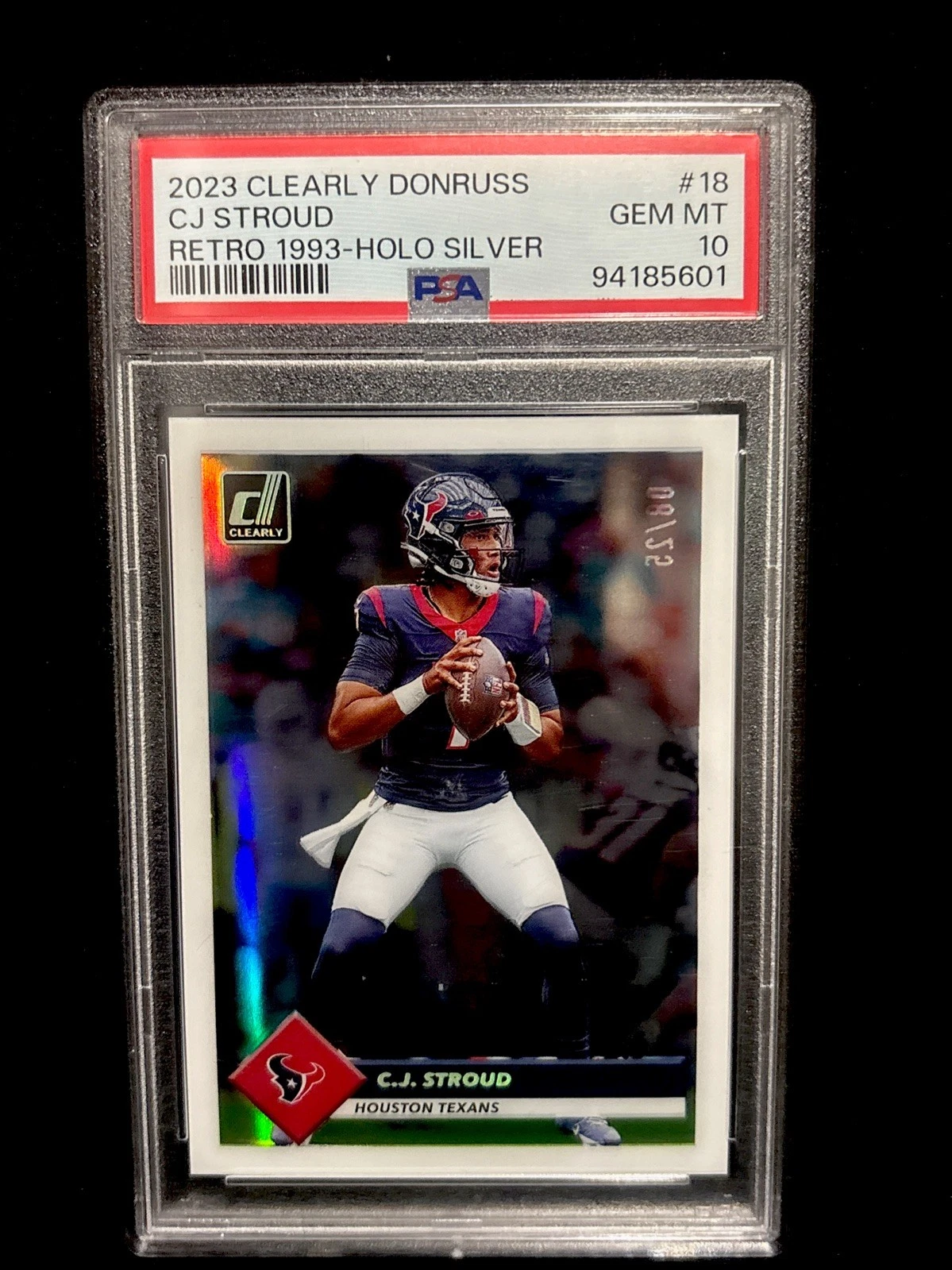 CJ Stroud Panini Clearly Donruss Clearly Retro 1993 #18 Holo Silver