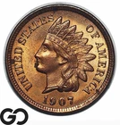 1907 Indian Head Cent Penny, Solid Gem BU++ RB