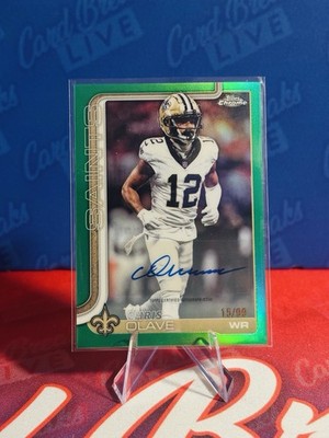 2025 Topps Chrome CHRIS OLAVE Green Auto /99 BA-CO Refractor Autograph Saints