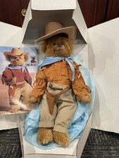 FRANKLIN MINT JOHN WAYNE "THE DUKE" MOHAIR TEDDY BEAR W/ BOX NLHB