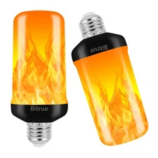 Bitrue LED Flame Effect Light Bulb, 4 Modes Flame Light Bulbs, E26 Base Fire Lig