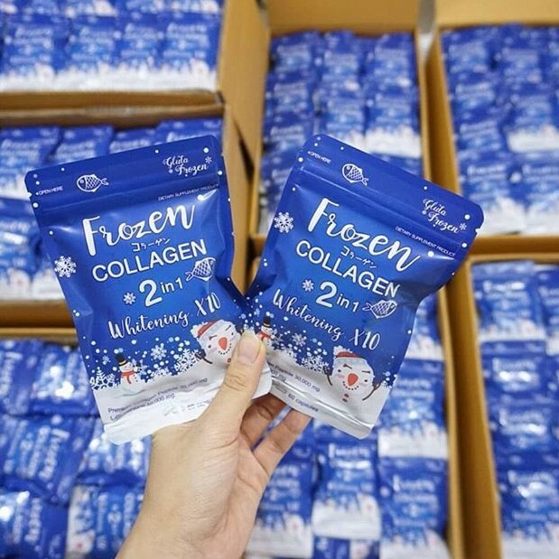 コラーゲン Frozen Collagen+Whitening 2in1 (3Packs) 3 Bags Frozen Collagen 2 in 1 Vitamin C Zinc Berry Extract