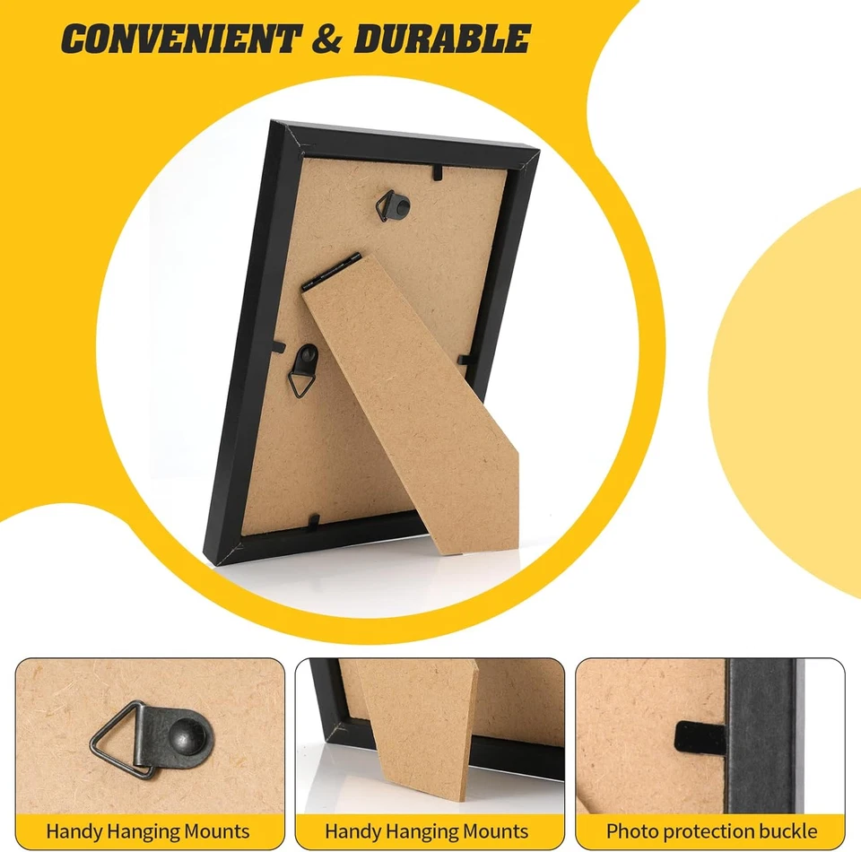 Juego de 50 marcos de fotos a granel con tapete montaje en pared fotos simples Fr Foto 4 de 4
