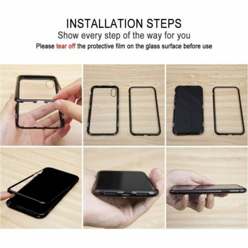 For Samsung S22 Ultra Note20 S10 S9 Metal Magnetic Case Anti-peeping Glass Cover - Picture 6 of 13