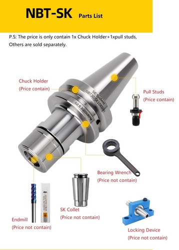 NBT30-GSK10/SK16 Without Keyway Spring Collet Chuck Balance G2.5 30,000 RPM - Picture 7 of 8