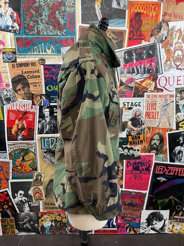 Vintage Men's 1980s U.S. Army Woodland Camouflage Patch Military M65 Field Coat - Picture 6 of 10