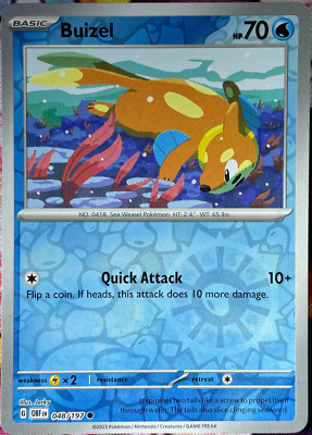 Buizel Reverse Holo - 048/197 - Obsidian Flames Pokemon 2023