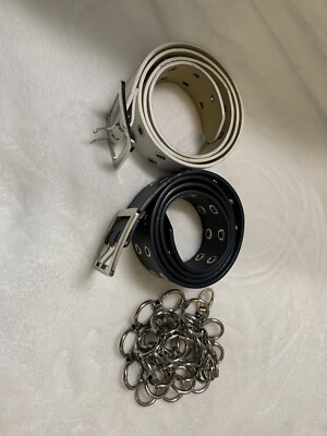 Great UC-Wild Fable Belts piece set (Black, white, silver chain