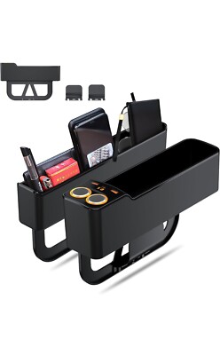Howdcheng Car Seat Gap Filler Organizer 75W Charging Storage Box 2 Pack (large)