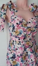 New Little Mistress Size 8, Floral Midi bodycon DRESS, Tie shoulder, BNWT