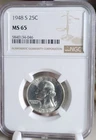 1948-S Washington Quarter  PCGS MS 65 Silver 25c