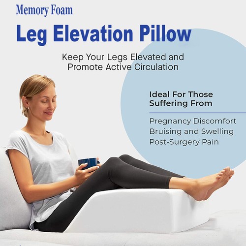 Memory Foam Bamboo Leg Elevation Pillow Rest Bed Wedge Cushion Sleeping Comfort - Picture 6 of 15