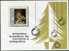 Brazil 1147 Souvenir Sheet Madonna & Child Christmas 1969 MNH