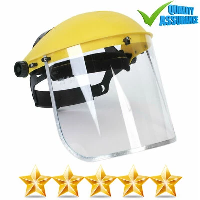 NEW HIGH VIS CLEAR VISOR FACE SHIELD EYE PROTECTION GUARD SAFETY WORK WEAR