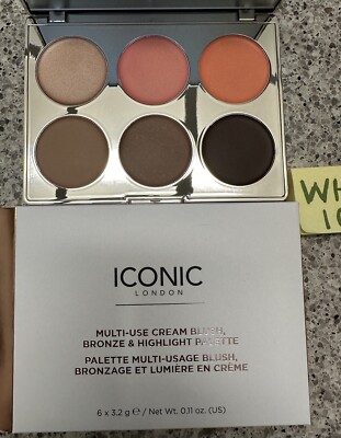 Iconic London Multi-Use Cream Blush, Bronze & Highlight Palette 6-Shades $49