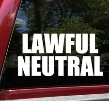 Lawful Neutral Vinyl Sticker - RPG Role Playing Character Alignment V2 - Decal