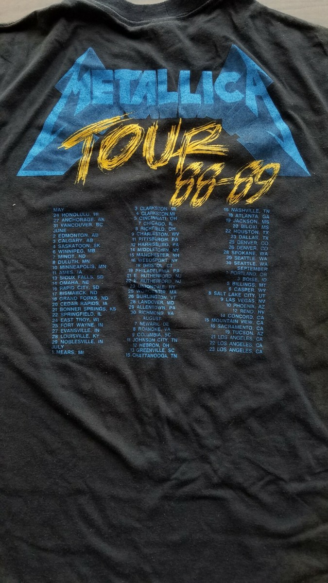 Metallica T Shirt Vintage 88 89 And Justice For All Tour Made In