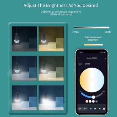 Wireless Bluetooth 4.0 Smart Bulb APP Control Dimmable 15W E27 RGB+CW+WW LE