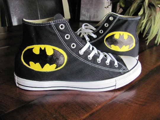 ADULT Converse Batman custom hand painted shoes sizes Men's 5