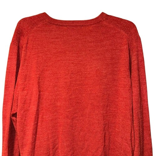 Alan Flusser Men's V Neck Acrylic Sweater Burnt Orange Size XL - Picture 5 of 10