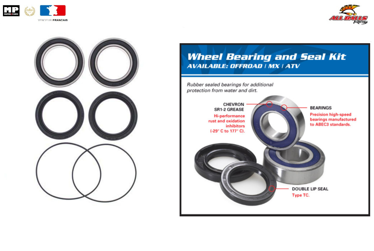 Roulement arrière 25-1617 étanche pour axe de quad Yamaha YFZ 450
