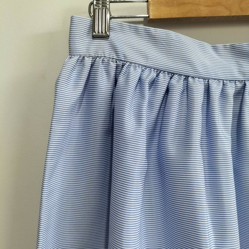 H&M Size 14 Blue Stripe Midi Eyelet Broderie Anglaise Skirt - Picture 4 of 8