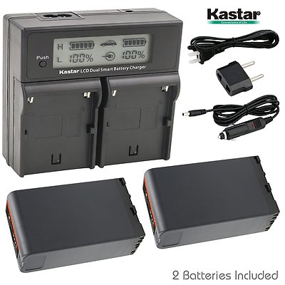 LCD Dual Charger & 2 Battery for Sony BP-U96 PMW-200 PMW-300 PMW-EX1 PMW-EX1R