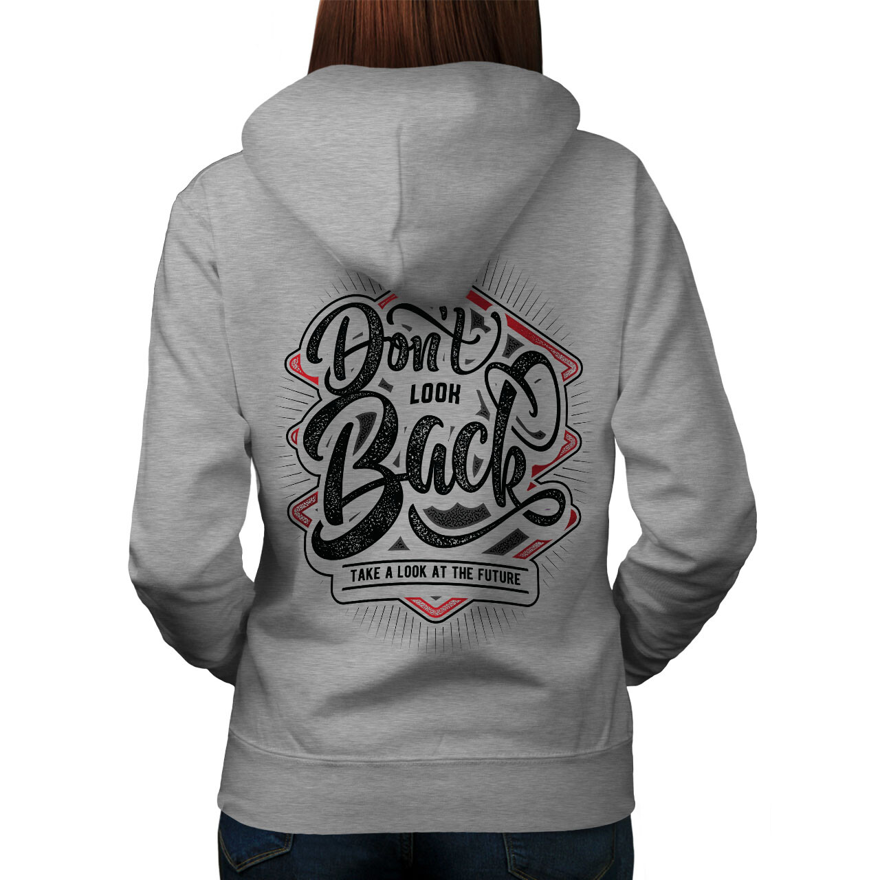 Wellcoda Motivational Slogan Quote Womens Hoodie Back