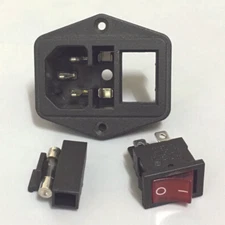 Inlet Module Plug 5A Fuse Switch Male Power Socket 10A 250V 3 Pin IEC320 C14