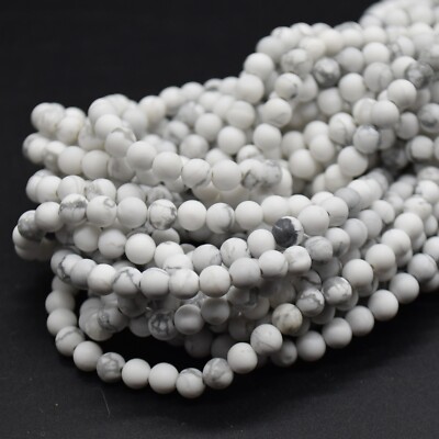Weiße Howlith Mattiert Runde Perlen 4 mm 6 mm 8 mm 10 mm, 14 Zoll, für Schmuckherstellung