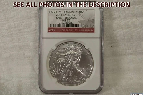 NobleSpirit Desirable 2011 Silver Eagle Early Release Anniversary NGC MS70